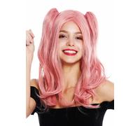 Perruque Femme, Cosplay Long 2 Amovible Pigtails Ondulé Gothique Lolita Rose
