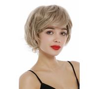 Perruque Femme Courte Pixie Cut Effilée Volumineuse Blond Mélangé Argenté Mèches