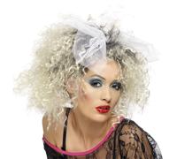 Perruque Femme Curly Blonde Clair Fancy Dress Années 80 Madonna Wild Child