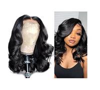 Perruque Femme Curly for Women Wig Long Wig Heat Wavy pour Daily Middle Wavy Synthetic Middle perruques part Wavy Black Natural part Use Party Perruque Blanche Femme (black, One Size)