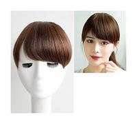Perruque Femme Faux Bangs Girls Real Hair Wig Piece Épaissie Bangs Qi Bangs Soft Hair Wig Piece Perruques pour Femmes Morceau de Cheveux(Light brown,C)
