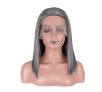 Perruque Femme Grey 13x4 Transparent HD Lace Bob Wigs Straight Human Hair 180 Density Glueless Bob Wig for Women hair wigs(14inch)