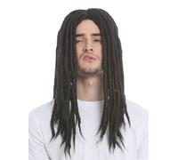 Perruque Femme Homme Carnaval Dreadlocks Rasta Reggae Rastafari Noir Long