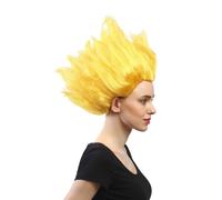 Perruque Femme Homme Carnaval Fleur Feu Diable Démon Loki Jaune Hochtoupiert