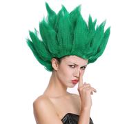 Perruque Femme Homme Carnaval Fleur Tulipe Démon Elfe Fée Vert Hochtoupiert