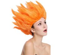 Perruque Femme Homme Carnaval Fleur Tulipe Démon Orange Feu Diable Hochtoupiert
