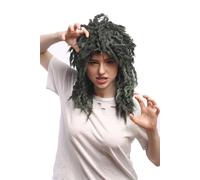 Perruque Femme Homme Carnaval Gris Vert Afro Rasta Neptune Sirène