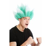 Perruque Femme Homme Hochtoupiert Dentelle Démon Diable Troll Fleur Vert Blanc