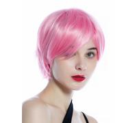Perruque Femme Hommes Court Lisse Raie Rose Cosplay Perruque Unisexe