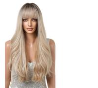 Perruque Femme Longues perruques brun foncé avec frange for femmes cheveux perruque longue vague utilisation quotidienne(Wig-LC1101-1)