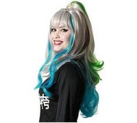 Perruque Femme Manga Gris/Bleu