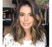 Perruque Femme - Mi-Long - Vagues Dégradé - Brun - Soie Haute Température