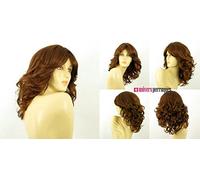 perruque femme mi-longue bouclée châtain doré cuivré ref elise 30