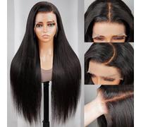 Perruque Femme Naturelle Brésilien Sans Colle 13x4 Pre Cut Lace Front Bleached Knots Wig 200% Density Brazilian Virgin Human Hair Wigs Straight Wigs Upgraded Glueless Wigs Natural Color 30 Pouces