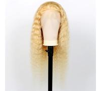 perruque femme naturelle Perruque Lace Front Wig 13x4 en cheveux humains ondulés #613, pré-épilée perruque femme(22inches)