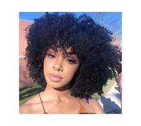 perruque femme naturelle Perruques bouclées en cheveux humains, perruques courtes bouclées, coupe Pixie for femmes noires perruque femme(8inches)