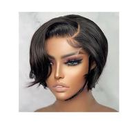 perruque femme naturelle Perruques de cheveux humains courts raides Remy brésiliens transparents raides Bob perruques de cheveux humains for femmes noires perruque femme