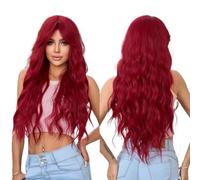 Perruque Femme Perruque blonde longue grise for femmes perruque ondulée ombrée avec frange fête quotidienne(LC2084-1)