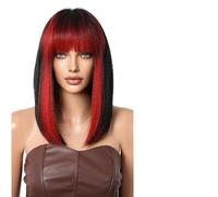 Perruque Femme Perruque courte et droite gris vert ombré, faux cheveux de fête for femmes(LC3058-2)