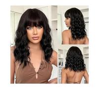 Perruque Femme Perruque de remplacement for femmes fête quotidienne 14 pouces court synthétique Bob vague bouclée Ombre cuivre couleur Blonde perruques de cheveux avec frange Perruque Charmante(LC8115