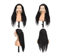 Perruque Femme Perruque Lace Front Wig Deep Wave 13x6, cheveux humains vierges Remy doux, densité 180, couleur naturelle, for femmes noires hair wigs(10inch)