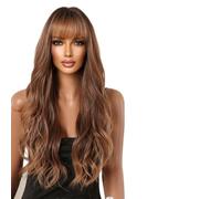 Perruque Femme Perruque Ombre Brun Or for Femme Longue Ondulée Avec Frange(LC2115-1)