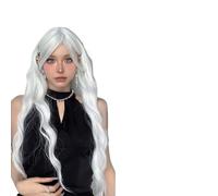 Perruque Femme Perruque ondulée de cheveux bleu gris avec frange colorée longue vague moelleuse femmes perruques for la fête(Wig-WL1096-1)