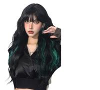 Perruque Femme Perruque synthétique ondulée longue marron châtain avec frange, faux cheveux ondulés, perruque à usage quotidien for femmes(LC8142-1)