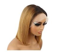 Perruque Femme Perruques courtes en cheveux humains T1B/30 for femmes, coupe au carré, 13x4, sans colle hair wigs(Ombre Dark Blonde-150%,10inch)