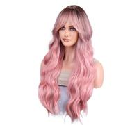 Perruque Femme Perruques roses longues de vague corps perruques partie moyenne for les femmes