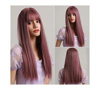Perruque Femme Perruques synthétiques longues perruques d'ombre violet avec une frange for femmes résistantes à la chaleur Synthétique Synthétique Wig Wig for la fête du quotidien Cosplay Perruques Él