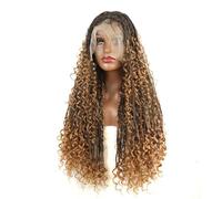 Perruque Femme Perruques tressées 13x6, perruque synthétique en dentelle suisse nouée à la main avec tresses bohémiennes hair wigs(T27,16inch)