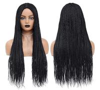 Perruque Femme Perruques tressées longues en cheveux synthétiques for femmes noires 22-28 "Perruques tressées en boîte entièrement sans nœuds à la machine avec ligne de cheveux naturelle Perruque en b