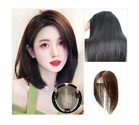Perruque Femme Pièce de perruque dames Fluffy Head Top vrais cheveux blanc cheveux Patch pièce frange vrais cheveux perruque pièce Perruques pour Femmes Morceau de Cheveux(06 - (12x13) 35CM dark brown