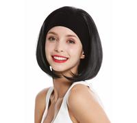 WIG ME UP - GFW948-H-1 Perruque dame bandeau courte lisse années 80 look rétro noir