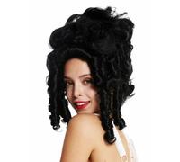 Perruque Femme Théâtre Cosplay Baroque Marie Antoinette Comtesse Noble Noire