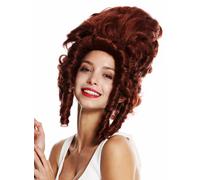 Perruque Femme Théâtre Cosplay Baroque Marie Antoinette Comtesse Noble Rouge
