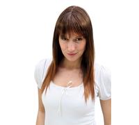 Perruque Femmes Brun Mélange Marron Long Lisse Frange Mèches 50 CM LA032-2T30