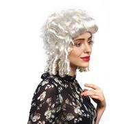 Perruque Femmes Carnaval Baroque Renaissance Blanc Boucles Noble Dame Reine