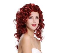 Perruque Femmes Carnaval Long Volumineux Boucles Crinière Rouge Gesträhnt Fatale