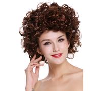 Perruque Femmes Carnaval Longueur Moyenne Forte Bouclé Boucles Acajou Braun 80s