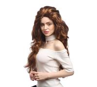 Perruque Femmes Carnaval Très Longue Toupiert Ondulées Volumineux Rouge-Marron