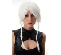 Perruque Femmes Cosplay Blanc Court Long Tressé Tresses Gothique Emo PT0042-P60