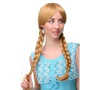 Perruque Femmes Cosplay Blond Doré Tressé Pigtails Écolière 3446-24B
