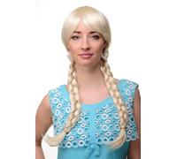 Perruque Femmes Cosplay Blond Platine Blond Tressé Pigtails Écolière 3446-613