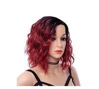 Perruque Fête Perruques Mode Vin Rouge Perruque Pour Femmes Cheveux Courts Bouclés Perruques Ondulées Naturelles Perruques Moelleuses Longueur D'épaule Pour Une Utilisation Quotidienne De Fête Quotidi