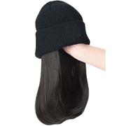 Perruque for femme bonnet tricoté, bonnet tricoté chaud d'hiver, chapeau for femme perruque bonnet tricoté perruque bonnet de perruque tricoté d'hiver perruque longue ondulée bouclée bonnet de perruqu