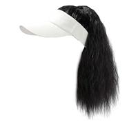Perruque for femme bonnet tricoté, bonnet tricoté chaud d'hiver, perruque de chapeau for femme, casquette de baseball à ondes courtes, perruque avec extensions de cheveux bouclés, perruque ondulée syn