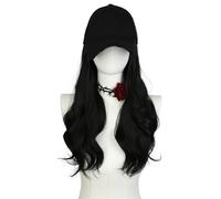 Perruque for femme bonnet tricoté, chapeau tricoté chaud d'hiver, perruque for femme, casquette de baseball, perruque en langue de canard, perruque bouclée en laine, casquette de baseball ondulée, che