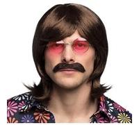 Boland Perruque Gary 85722 – Cheveux synthétiques avec moustache et barbe – Marron G